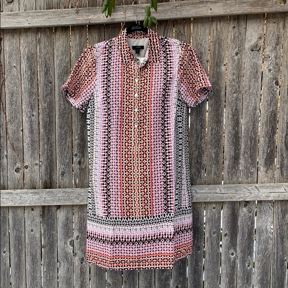 J. Crew Geometric Shirt Dress